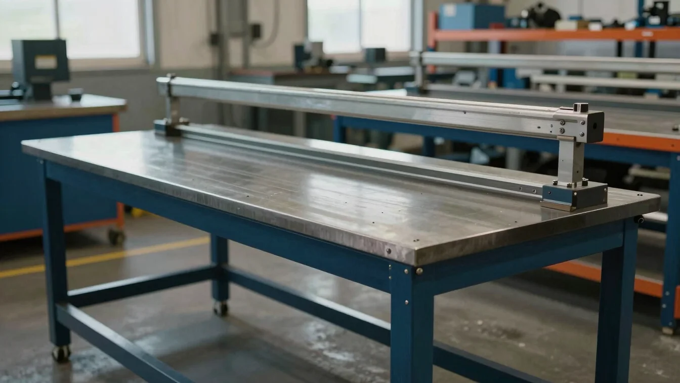 Precision machined steel workbench and heavy-duty shelving frames